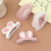 Super Cute Soft Plush Hair Clip Pink White Furry Plush Rabbit Ears Edge Bangs Clip BB Clip Barrette for Girls Hair Styling Tools