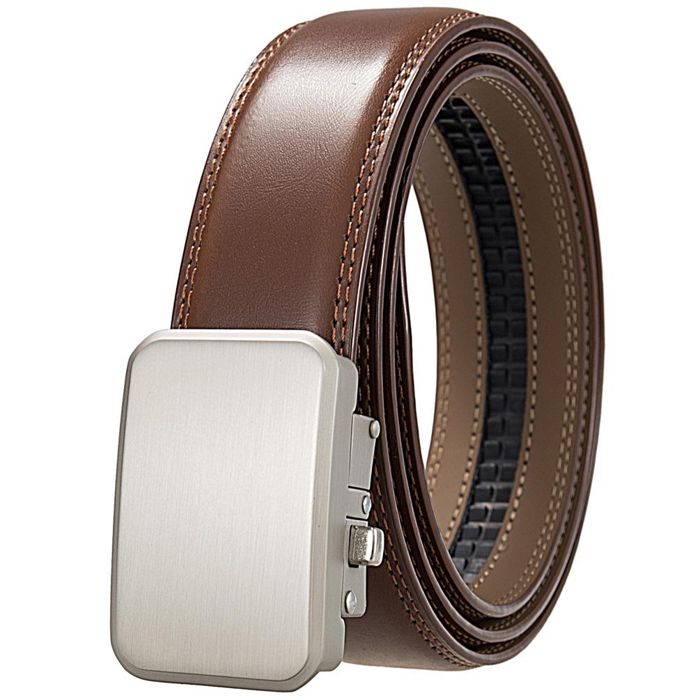 Мужской ремень с автоматической пряжкой, ремень из коровьей кожи Ly36-561686-1