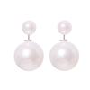 1 Pair Beautiful Ear Studs Minimalist Women Double-sided Big Faux Pearl Stud Earrings Jewelry AVE