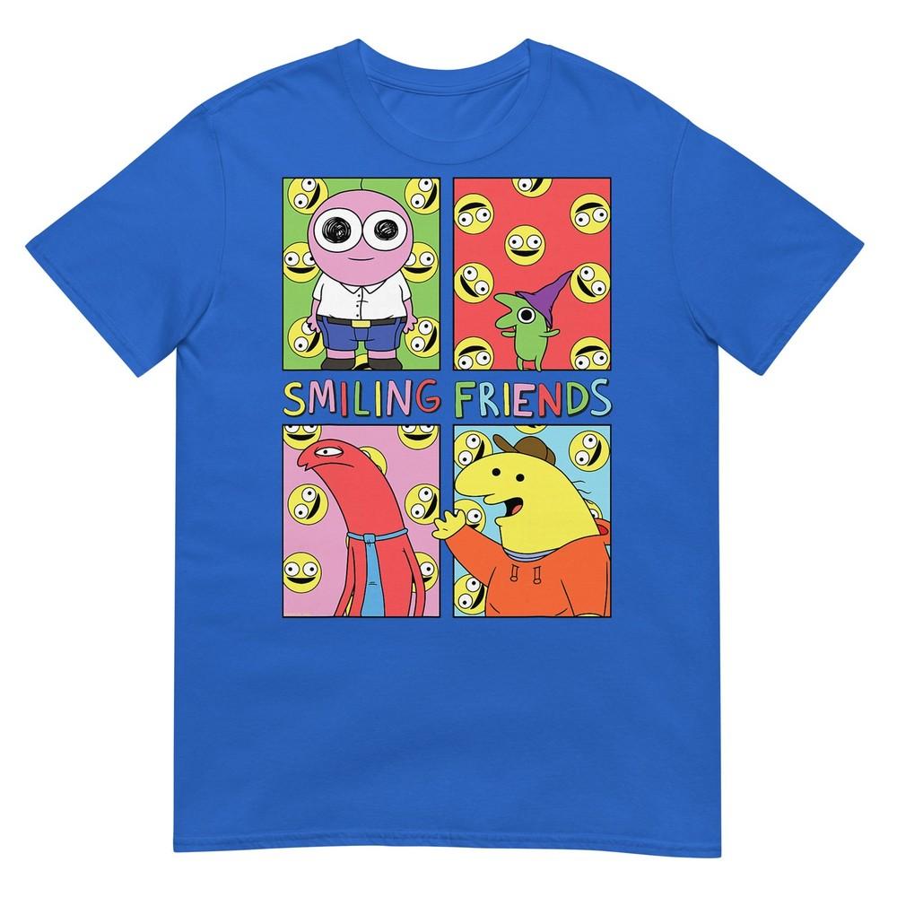 Smiling Friends Pop Art Character Grid Funny Cartoon Tshirt