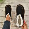 Winter Slip-On Warm Cotton Boots Women 2025 Fashion Sewing Plush Snow Boots Woman Outdoor Casual Non-Slip Warm Ankle Botas Mujer
