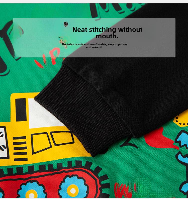 Детская толстовка с рисунком 2025 года: Хлопковый свитер с рукавами реглан для мальчика