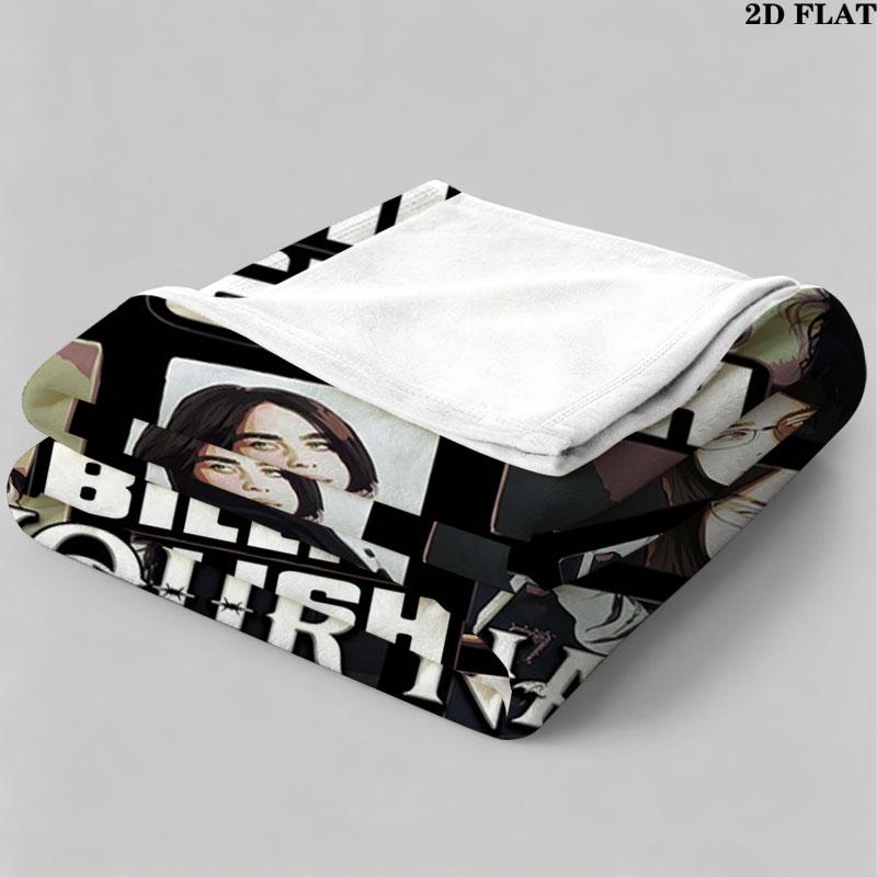 1PC Billie Eilish Custom Name Patterned Flannel Blanket Suitable For All Seasons for Home Decor Warmth and Comfort Gifts Holiday Present