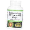 Масло перечной мяты, орегано и тмина, Peppermint+Oregano Oil Complex, Natural Factors 60гелкапс (71406017)