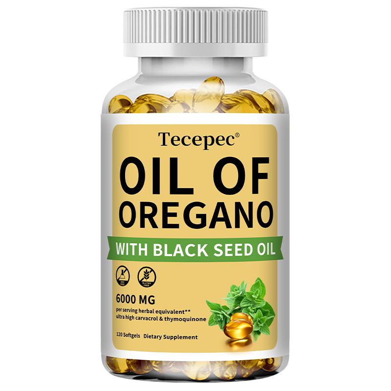 Tecepec Oil of Oregano with Black Seed Oil Dietary Supplement 120 Softgels