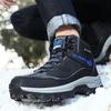 Brand Men Winter Snow Boots Waterproof Leather Sneakers Plush Warm High Top Men's Boots Outdoor Male Hiking Boot Shoe Size 39-47