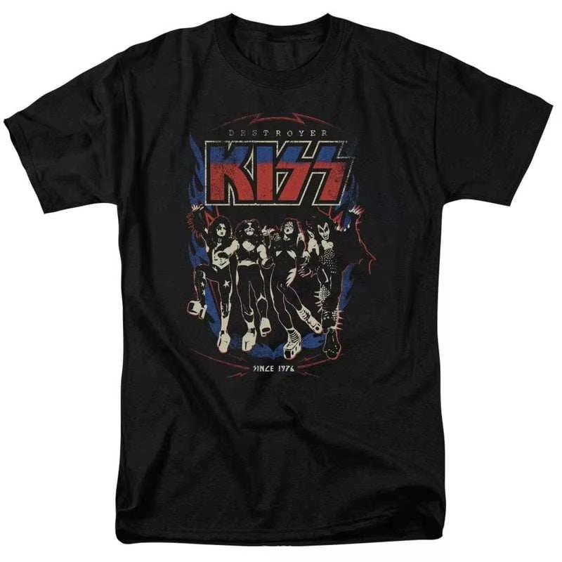 2026 KISS Rock Punk American Street Style Oversized Vintage Heavyweight Cotton Ins Y2K Women And Men T-Shirt