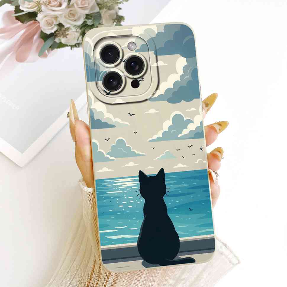 For iPhone 14 Pro Max A2894 A2651 Case Lovely Cat Soft Silicone Cover For iPhone 14Pro Max A2893 A2895 A2896 Phone Cases Bumper