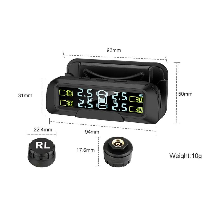 Система контроля давления в шинах (TPMS) для бортового обнаружения давления и температуры в шинах и оповещения в реальном времени