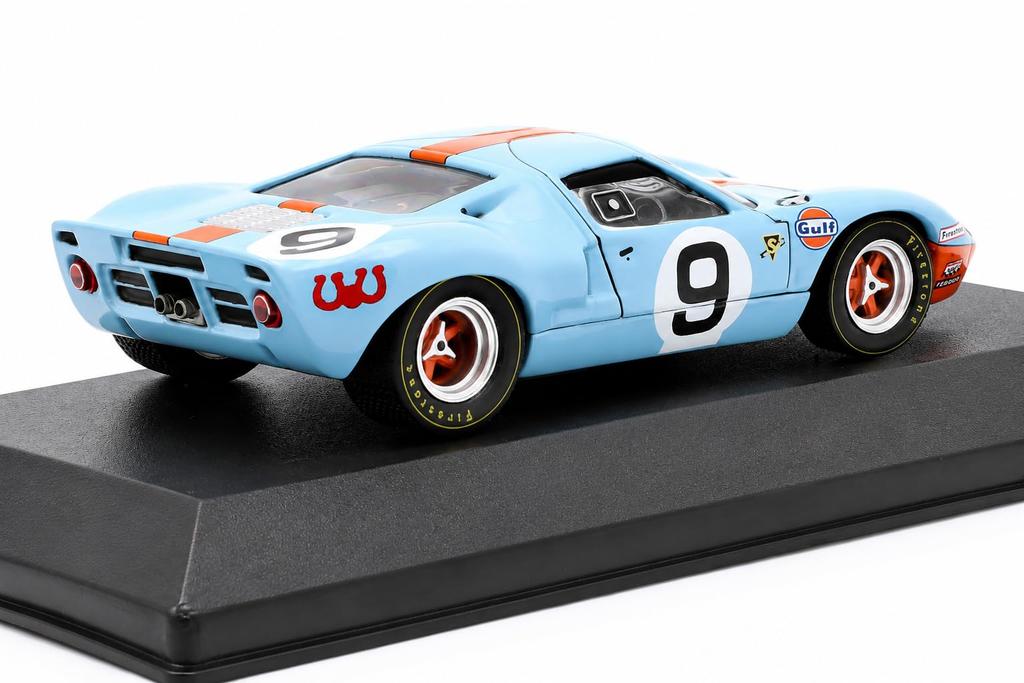 IXO Ford GT40 1/43 Scale Model Car Gulf, 1968 24 Hours of Le Mans, Rodriguez and Bianchi, Winners, No. 9