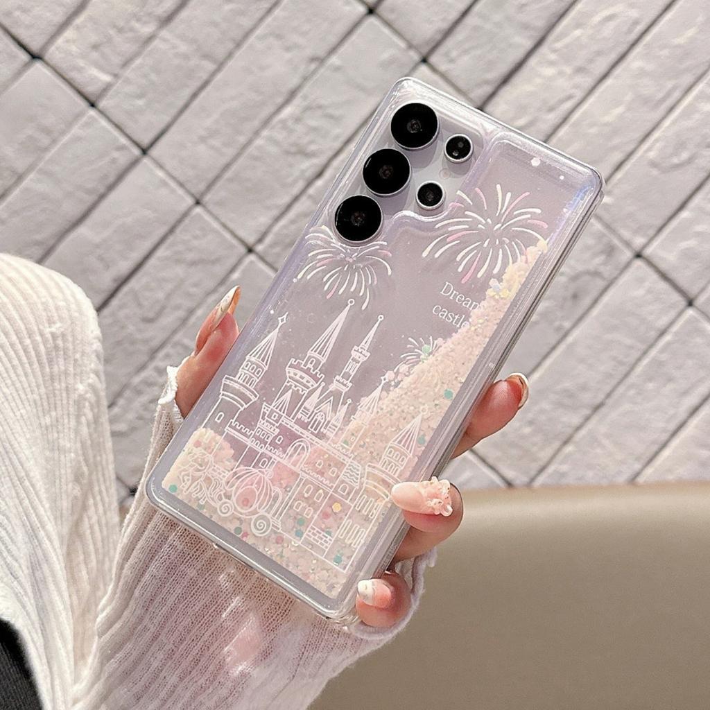 Чехол Y2K Замок Светящийся Жидкий песок Блестки для Samsung Galaxy S25ultra S22 S23 S24 Ultra S25 Plus Прозрачный Силиконовый Чехол