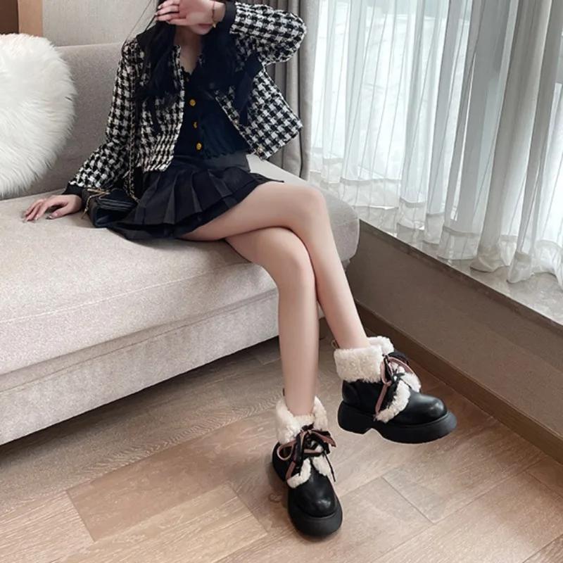 Модные зимние нескользящие теплые сапоги из искусственной кожи и бархата для женщин, дизайнерские женские хлопковые туфли с мягкой подошвой, модные ботильоны для женщин