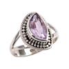 Ювелирное кольцо из чистого серебра 925 пробы с натуральным розовым аметистом ручной работы S.6.5 H4l25