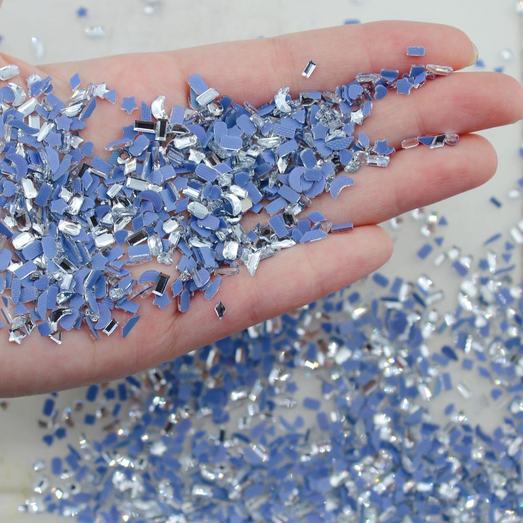 Yiwu Nail Art Diamond Mixed Mini Small Nail Art Flat Bottom Special-Shaped Diamond Mixed K9 Champagne Nail Art Jewelry