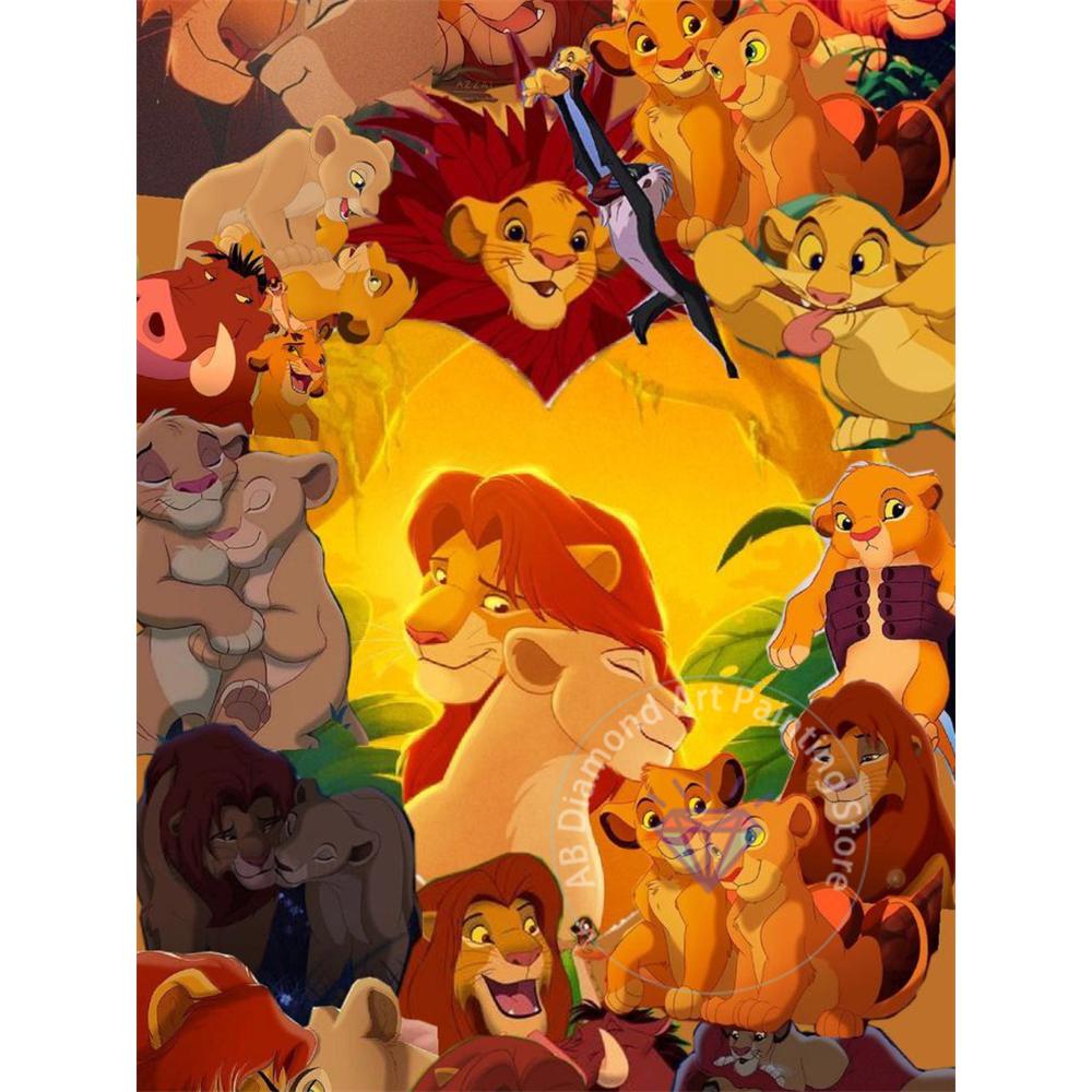 Набор для алмазной живописи «Король Лев» 5D DIY Алмазная вышивка крестом Искусство ручной работы Подарки для взрослых и детей Домашний декор