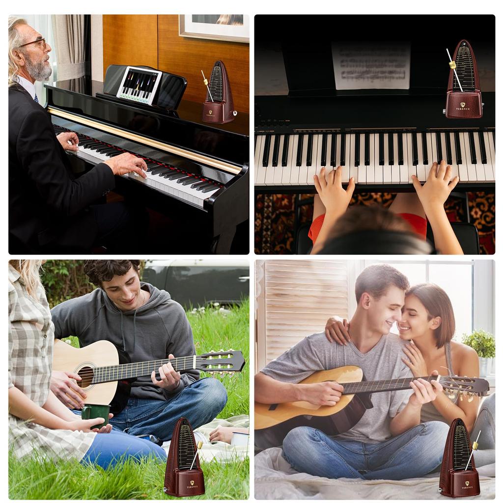 TERENCE for Beginners and Experienced Mechanical Metronome with Metal Core and Metal Loud Standard Suitable for and Rosewood Pendulum-Type Metronome,