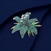 Autumn New Women's Luxury Zircon Black Flower Brooch Stylish and Elegant Design Lily Brooch