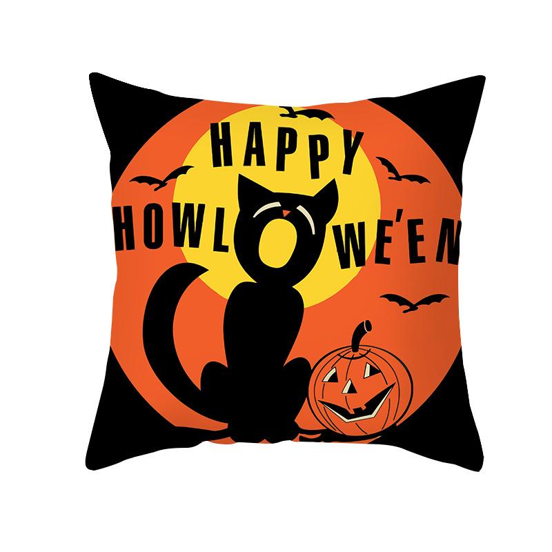 Halloween Pillow Cover Spoof Pumpkin Print Peach Skin Shopee Home Sofa Cushion Cover Pillow Cover
