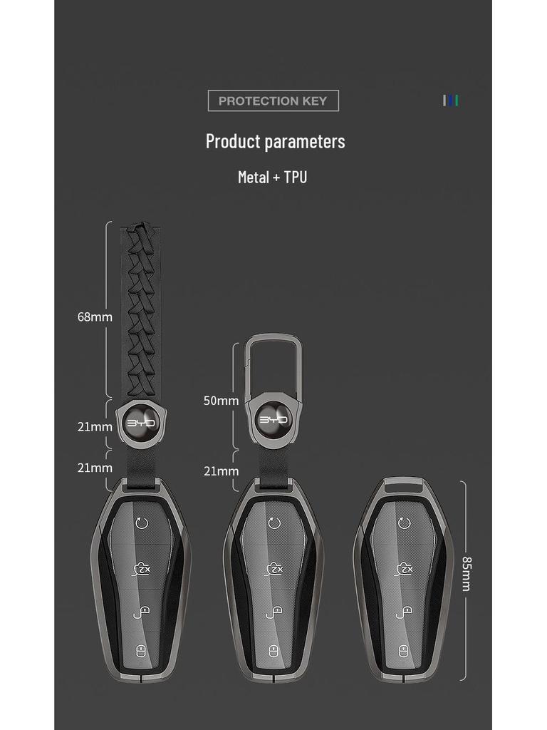 Чехол для ключей BYD: Совместим с Song Pro Plus, Yuan DMI, Dolphin, Han, Tang, Qin, Seal и Destroyer 05 Защитный чехол.