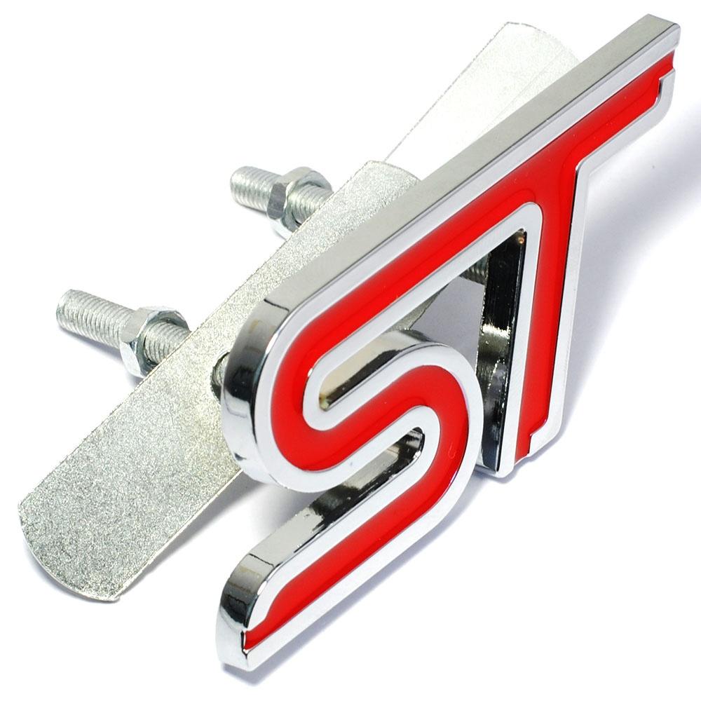 Красная наклейка на переднюю решетку автомобиля ST, эмблема гриля на голове автомобиля, хромированная наклейка