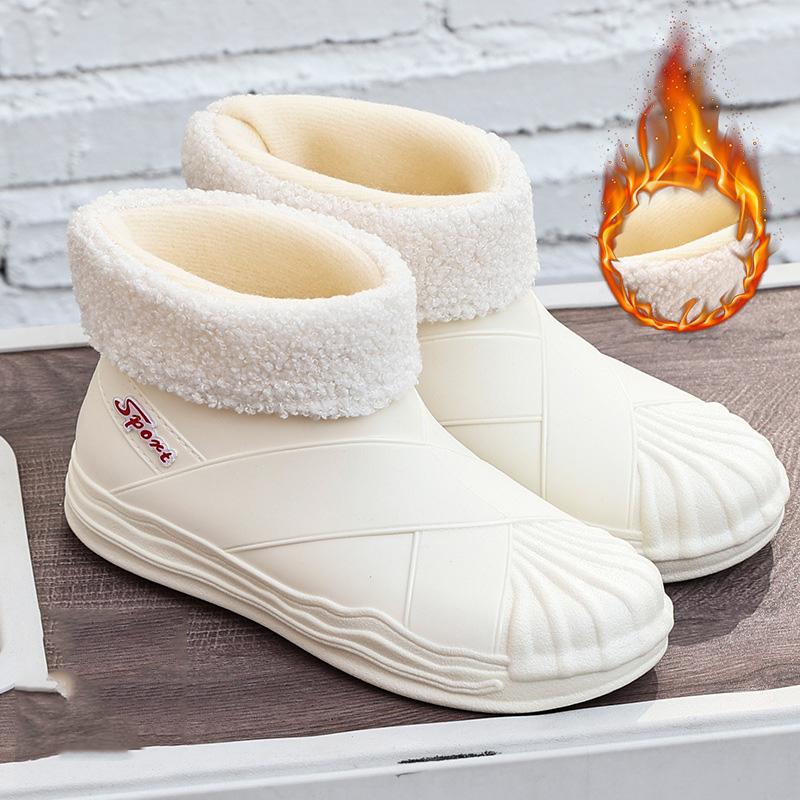 Fashion 2024 New Women's Fashion Outdoor Non-Slip Waterproof Rubber Boots Rain Boots Thick-Soled Rain Boots Women's Pull-On Rain Boots