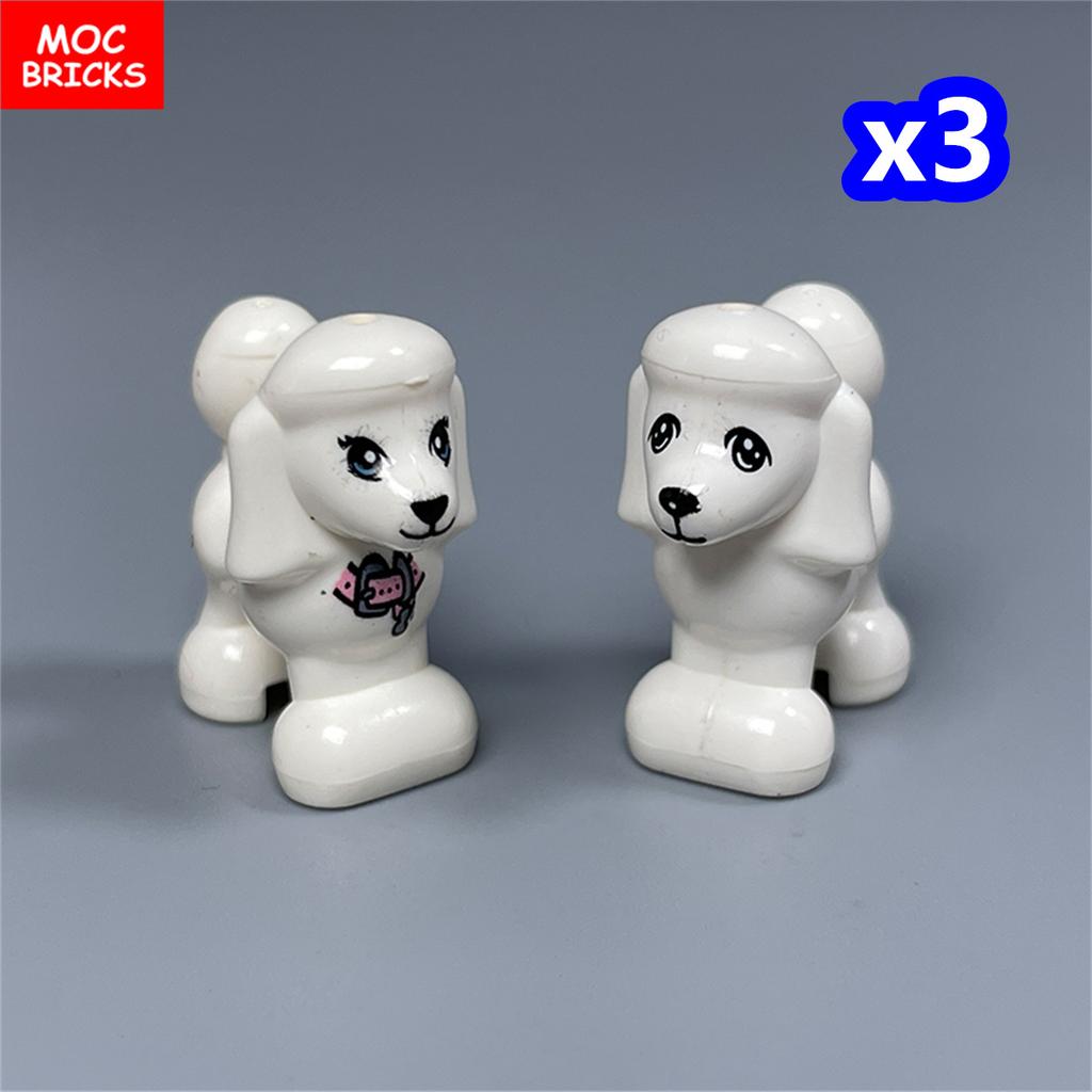 MOC Кубики Серия Маленькие Собаки Французский Бульдог Хаски Пудель Будка Собранные Строительные Блоки Детские Игрушки Пластиковая Кукла