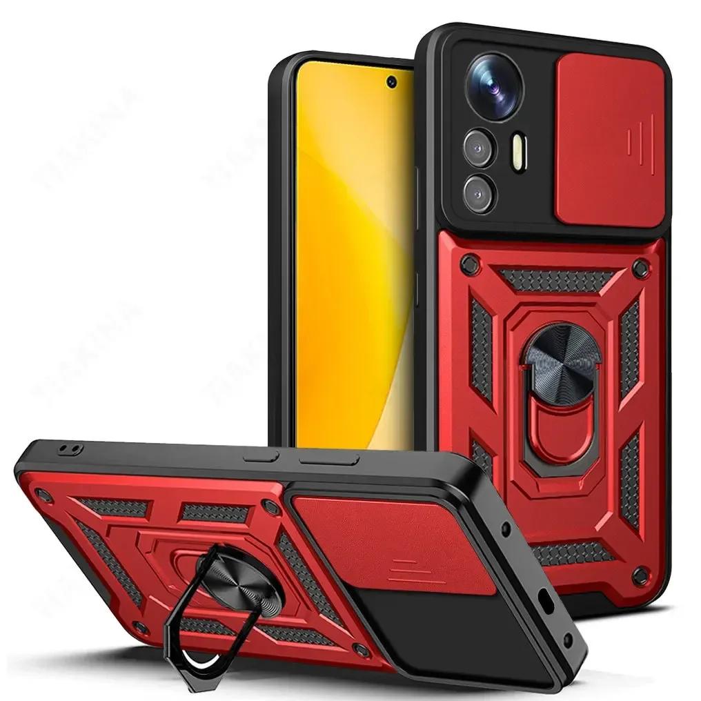 Слайд LEns Armor Funda для Redmi Note 12S 12 13 13C 4G Чехол для Xiaomi Redmi Note 13 POCO X6 Pro M4 5G M5 Чехол с кольцом-держателем
