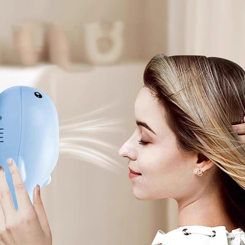 Interactive Cat Toys Electric Jet Floating Ball Cat Toy Whale Shaped Cat Toy Portable USB Dual Function Fan Pet Toy for Teaser