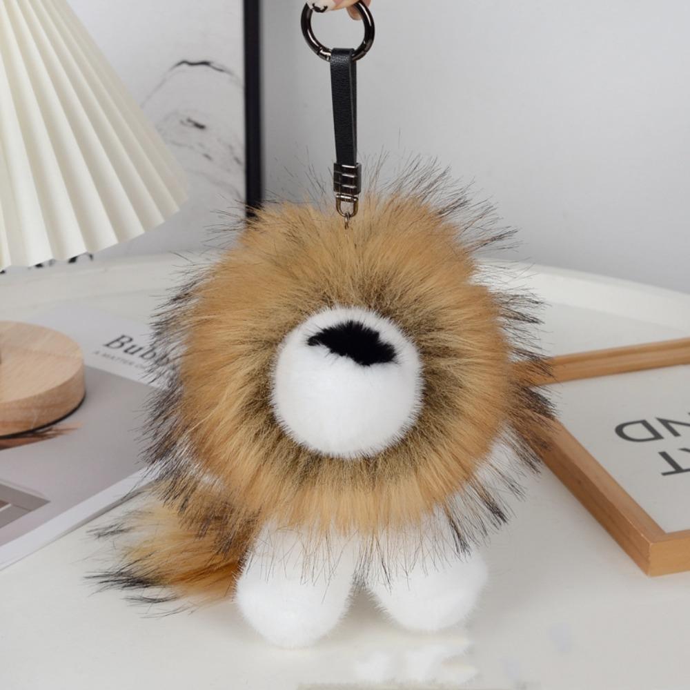 Stuffed Lion Plush Pendant with Tail Cute Animal Keychain Cute Plush Lion Keychain  Children