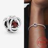 New S925 Silver Charm May Green Birthstone Eternity Circle Charm Fit Fashion 3mm Bracelet DIY Girl Necklace Pendant Gift