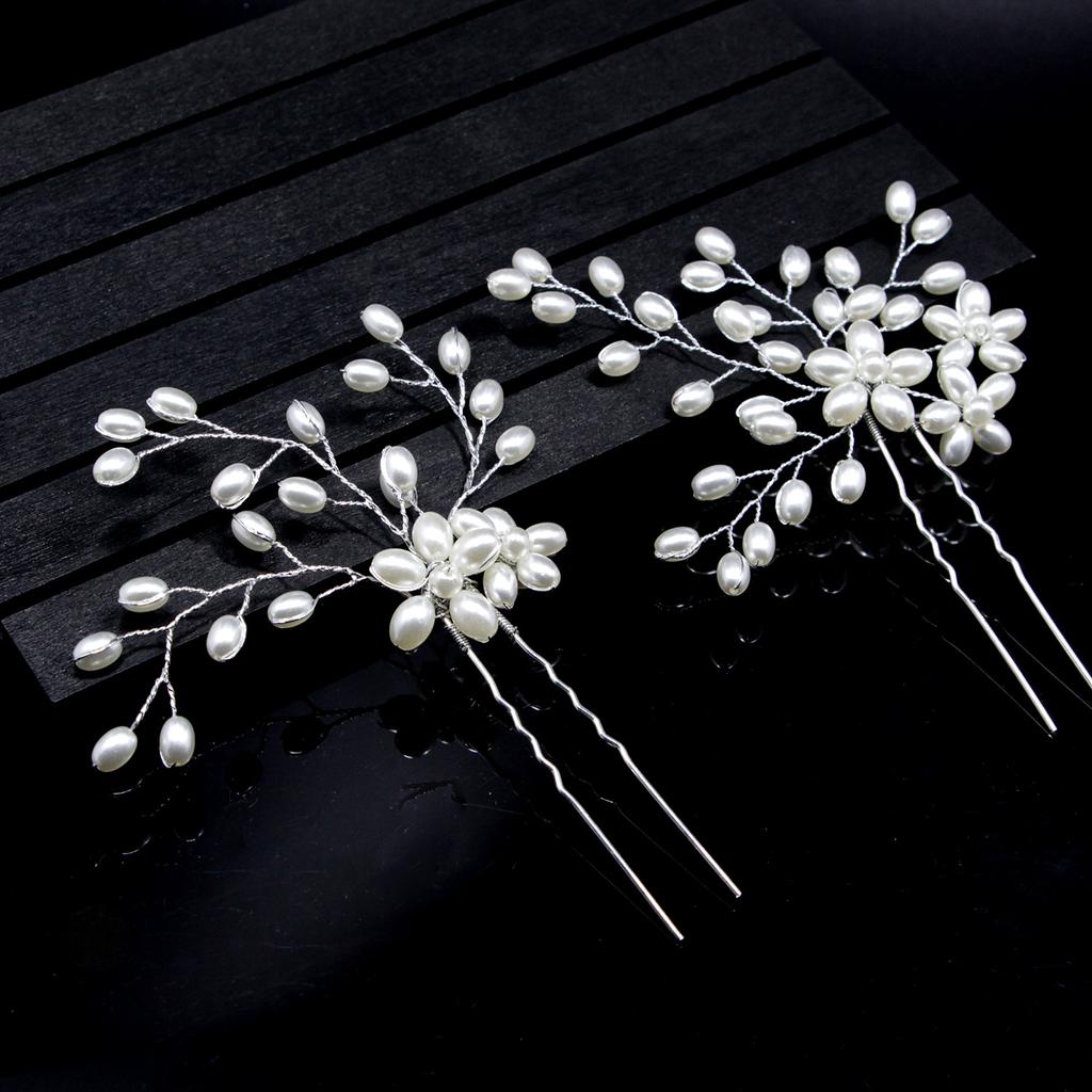 Cross-Border Bride Hair Braiding Handmade Pearl U-Shaped Hairpin Pin Hairware