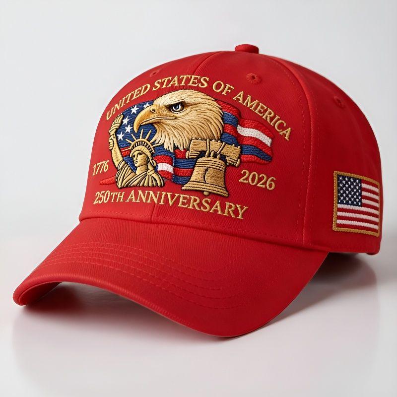 Limited Edition 250th Anniversary USA Eagle & Statue of Liberty Embroidered Baseball Cap, Unisex Adjustable
