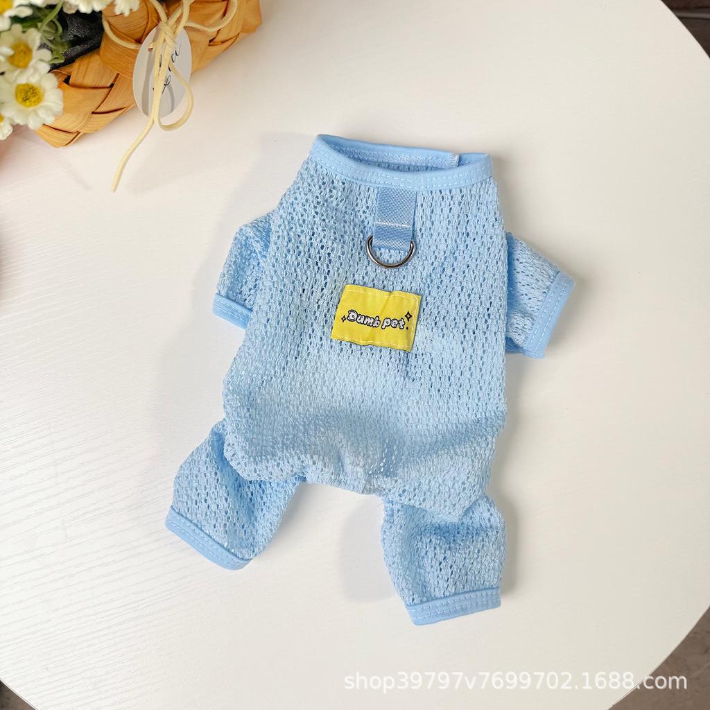 Dog Four-legged Clothing Spring and Summer Thin Breathable Hollow Pet Clothing Cat Clothes Than Bear Teddy Ragdoll Cat