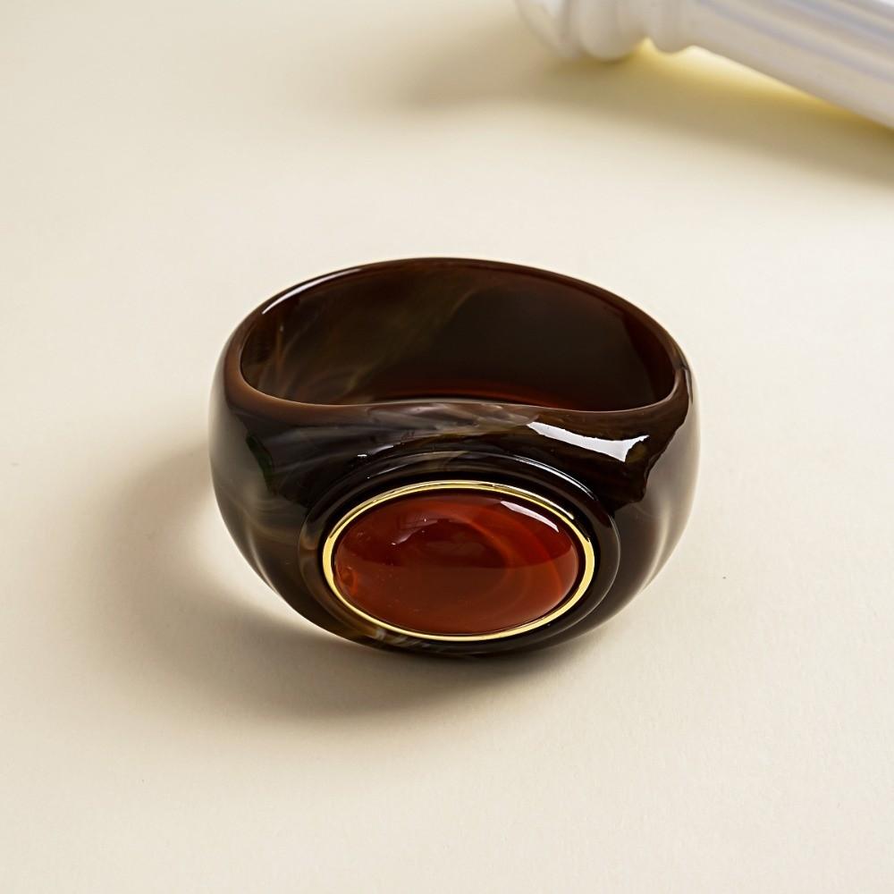 Europe American Style Acrylic Bangle Smudging Retro Hand Ring Cute Irregular Wide Bracelet Girls