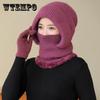 Winter Hat for Women Middle-aged and Elderly Knitted Woolen Hat Autumn and Winter Warm Cycling One-piece Scarf