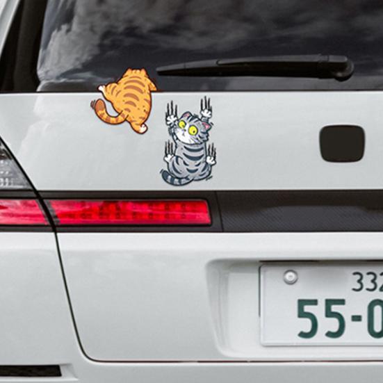 3 шт./компл., наклейка на автомобиль с царапинами, забавная, устойчивая к атмосферным воздействиям, самоклеящаяся, внедорожник, автомобильное украшение для окна, кузова, наклейка с отделкой котенка, животного, автомобиля