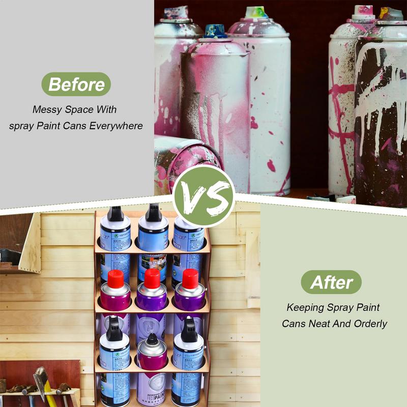 Spray Can Holder Large Capacity Paint Bottle Organizer Spray Paint Storage 9-Can Paint Can Holder Spray Paint Can Wall Shelf