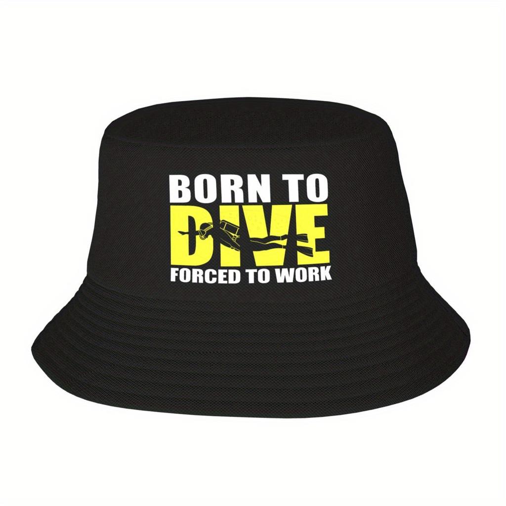 Custom Unisex Born To Dive Bucket Hat Beach Sun Diver Scuba Diving Summer Camping Hats