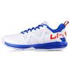 Li Ning Sports Versatile Shock Absorbing Non-Slip Wear-Resistant Breathable Lightweight Low-Top Running Shoes Women Sneaker White Blue AYTQ026-1