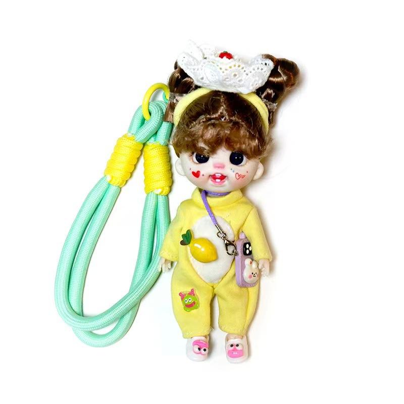 Mobile Phone Pendant Doll Cute Shape Loli Girl Birthday Knitting Doll Ornament Toy