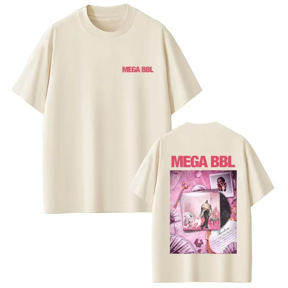 Rapper Theodora Mega Bbl album graphic Tshirt unisex casual retro pure cotton Tshirt allseason couple streetwear  harajuku