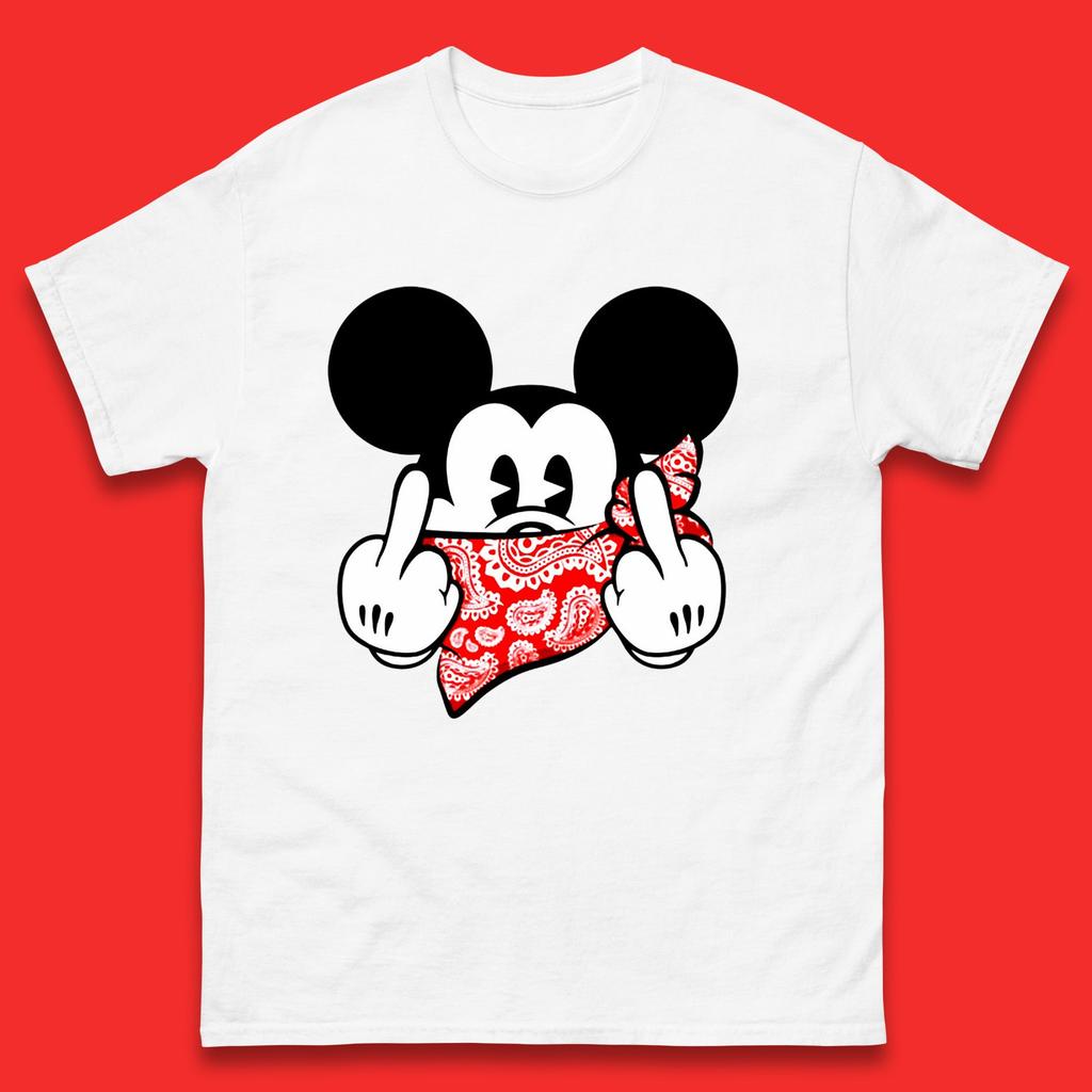 Fuck You Mickey Mouse Middle Fingers Funny Bad Ass Sarcastic Disney Mickey Sarcasm Humor Joke Mens Tee Top