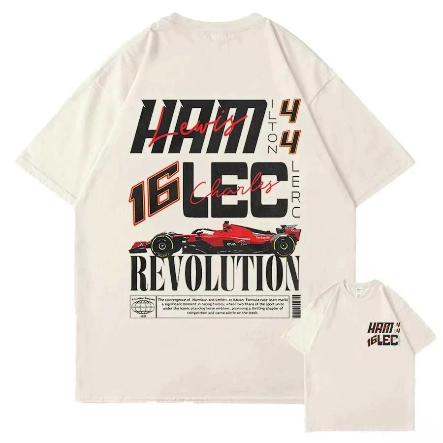 Animated Lewis Hamilton Y2K Short Sleeve 2025Summer Hot-selling Printed Cotton T-shirt Fashion Trend Hip Hop Streetwear