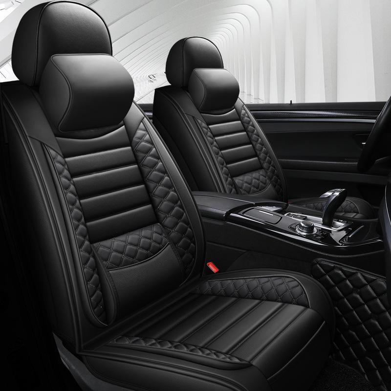 2022 All-Season Full Leather Car Seat Cushion with Fixed Waist Design