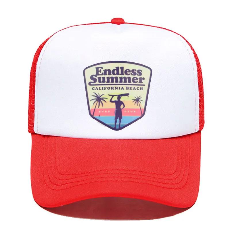 Cool Summer Surfing Trucker Cap Hat Beach Seaside Surfer Caps Sandbeach Holiday Mesh Cap HipHop Hat for Unisex Women Youth