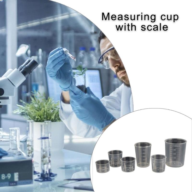 5 шт./набор Прозрачный лабораторный мерный цилиндр для кухни, кулинарный измерительный инструмент, мерный стакан для жидкости, прозрачная кухонная чашка
