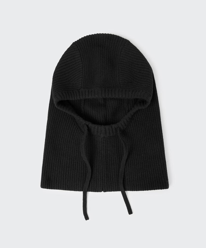MUSINSA STANDARD Lambswool String Knit Balaclava [Black]