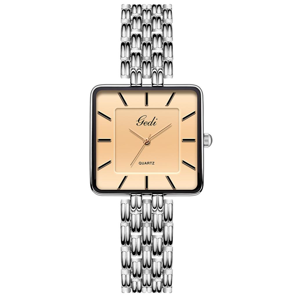 Мужские часы Бизнес Простые Квадратные Парные часы Водонепроницаемые Нержавеющая сталь Премиум Ультратонкие Женские Модные Кварцевые Наручные часы