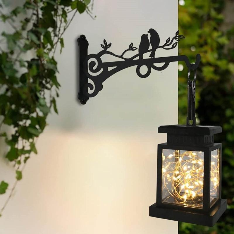 Garden Iron Hook Bracket Bird Pattern Metal Wall Mounted Flower Pot Basket for Outdoor Indoor Hanging Plant Supplies