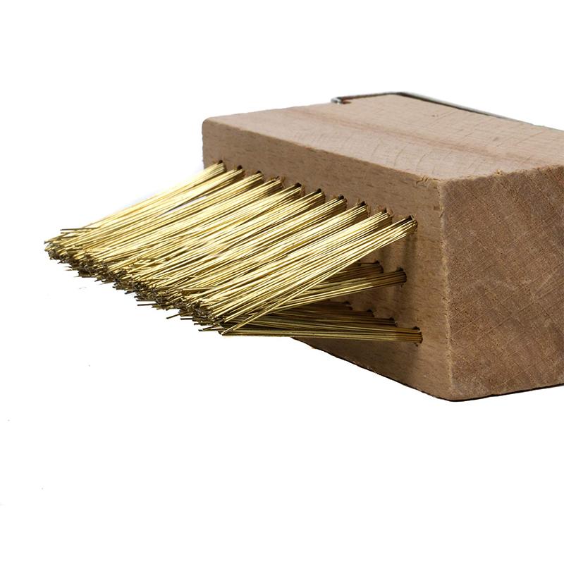 Экологичная портативная сменная проволочная щетка для прополки, сверхтвердая медная проволока с длинной ручкой, деревянная щетка для пола, бытовая